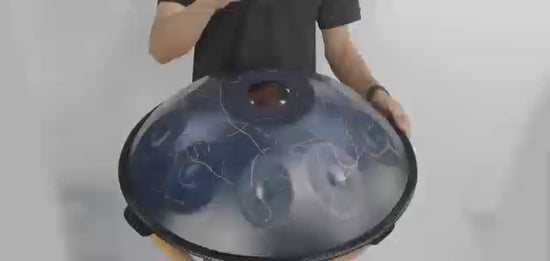 MiSoundofNature Starburst A2 Handpan Drums 22 Inches 10 Notes D Minor Kurd Scale hangdrum with gift set