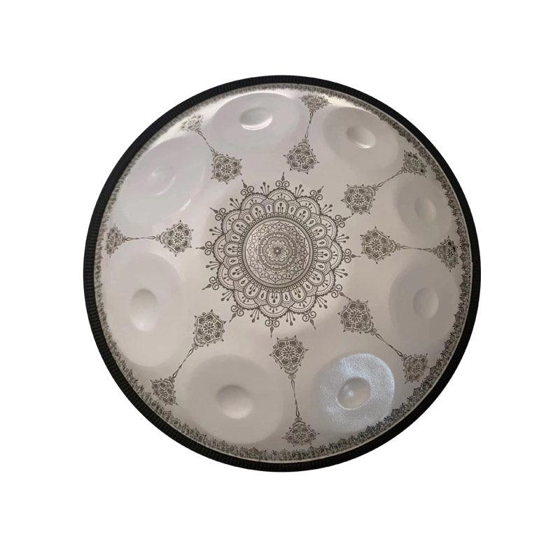 Handmade C Major 22 Inch 9 Notes Stainless Steel Handpan Drum, Available in 432 Hz and 440 Hz - Laser engraved Mandala pattern. Never fade.