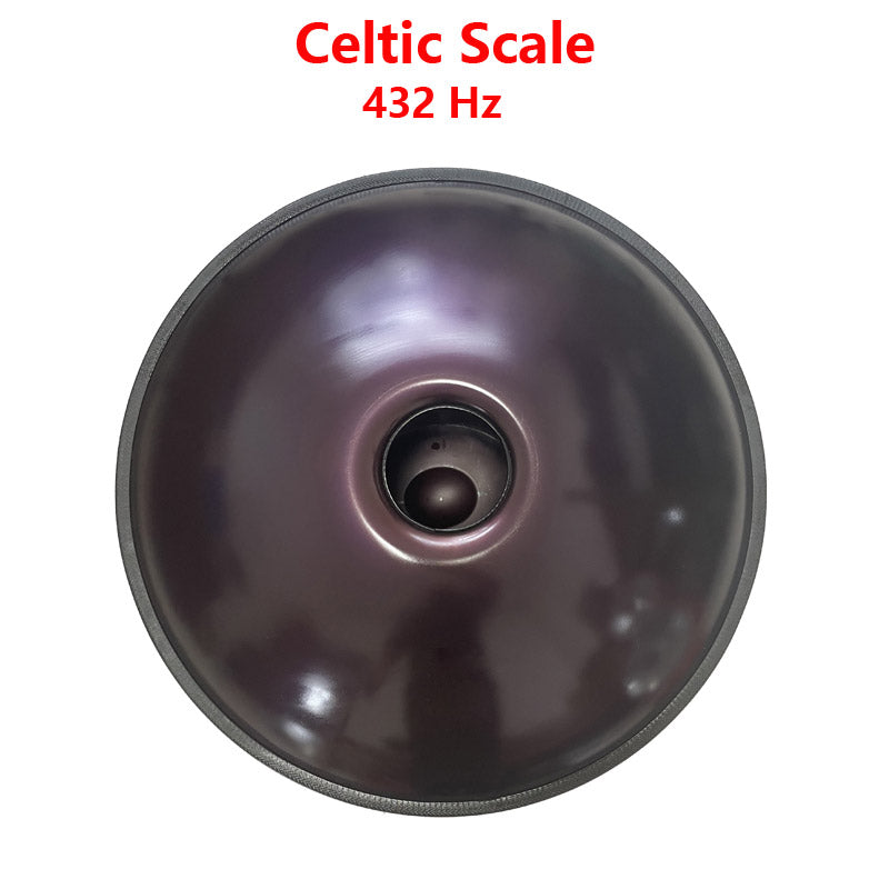 Lighteme Hand Pan Drum 22 Inches 10 Tones Kurd / Celtic Scale D Minor High-end Nitride Steel Handmade Performance Sound Healing Handpan, Available in 432 Hz and 440 Hz