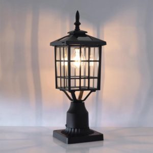 Lighteme LED Cast Aluminum Solar Post Light Fixture with 3-Inch Fitter Base for Outdoor Garden Post Pole Mount