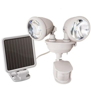 Lighteme Dual Head Solar Security Light with Motion Sensor | White or Black