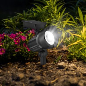 (5-Pack) Lighteme 50 Lumen Solar Outdoor Landscape Spot Light. Black