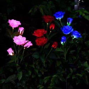 Lighteme Solar LED Rose Flower Light (2 Pack)