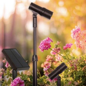 Lighteme 100 Lumen Solar LED Spot/Flood Light with Pole (2 Piece)