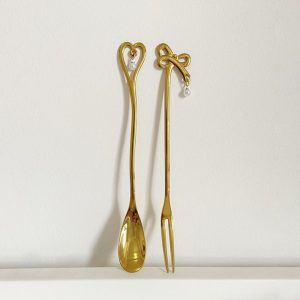 Lighteme Pearl Stainless Steel Dessert Spoon & Fork