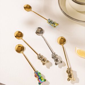 Lighteme Bear Stainless Steel Dessert Spoon 5pcs Set