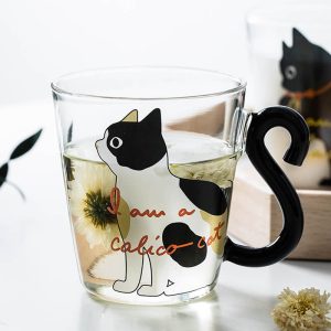 Lighteme Cat Tail Handle Glass Cup