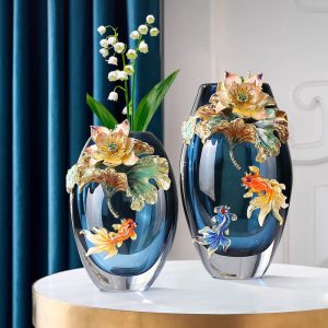 Lighteme Enamel Colored Glass Vase