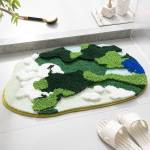 Lighteme Flocked Moss Bathroom Rug