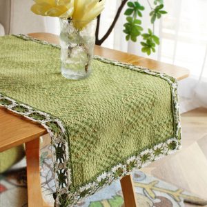 Lighteme Grid Macrame Cotton Table Runner