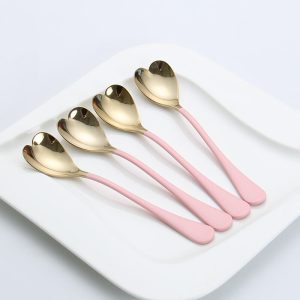 Lighteme Heart Shaped Stainless Steel Dessert Spoon