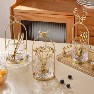 Lighteme Light Luxury Dessert Fork Spoon Storage Jar