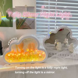 Lighteme Cloud Tulip Small Mirror Night Light