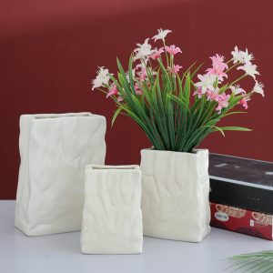 Lighteme Pleated Paper Bag Ceramic Vase