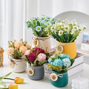 Lighteme Embossed Ceramic Potted Plant