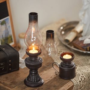Lighteme Retro Kerosene Shaped Glass Candle Holder