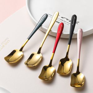 Lighteme Simple Stainless Steel Dessert Spoon 5pcs Set