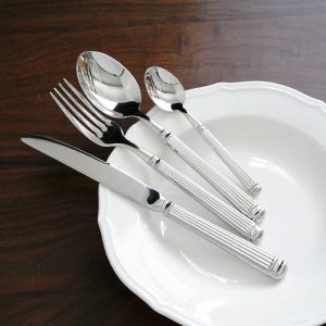Lighteme Simple Striped Flatware 4 Pcs Set