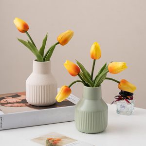 Lighteme Simple Striped Ceramic Vase