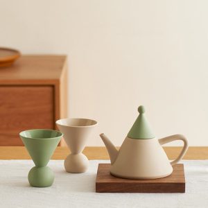 Lighteme Small Pointed Hat Ceramic Teapot Set