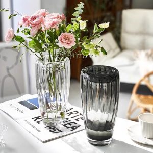 Lighteme Vertical Grain Glass Vase