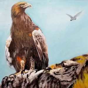 Lighteme Hand-Painted Eagle Oil Painting On Canvas Custom Original Artwork Abstract Wall Decor Animal